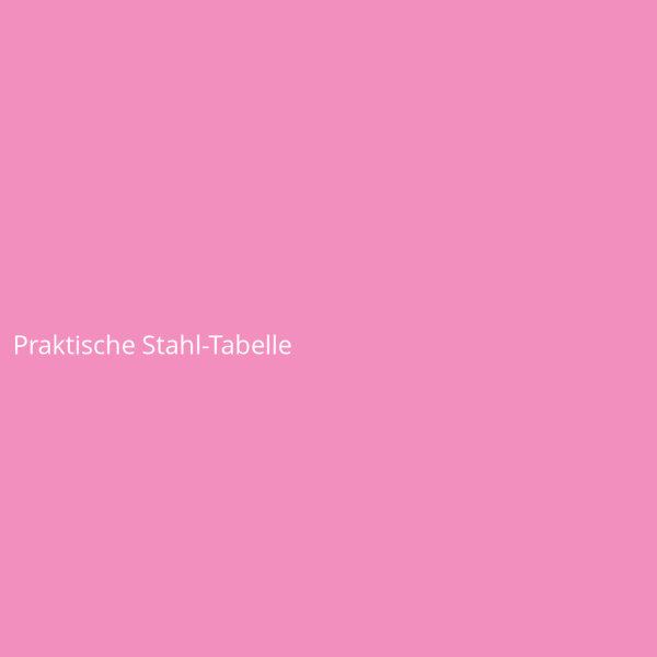 Praktische Stahl-Tabelle
